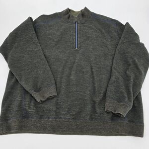 Tommy Bahama Men's‎ 1/4 Zip Up Green Long Sleeve Cotton Sweater Size XL. (1155)